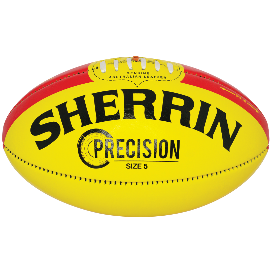 Football Sherrin Precision Leather Yellow Size 4