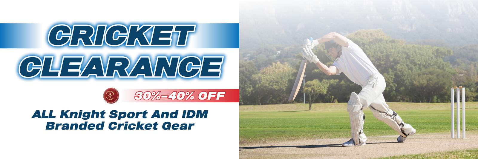 Cricket Clearance - Knight Sport and IDM Branded Cricket Gear