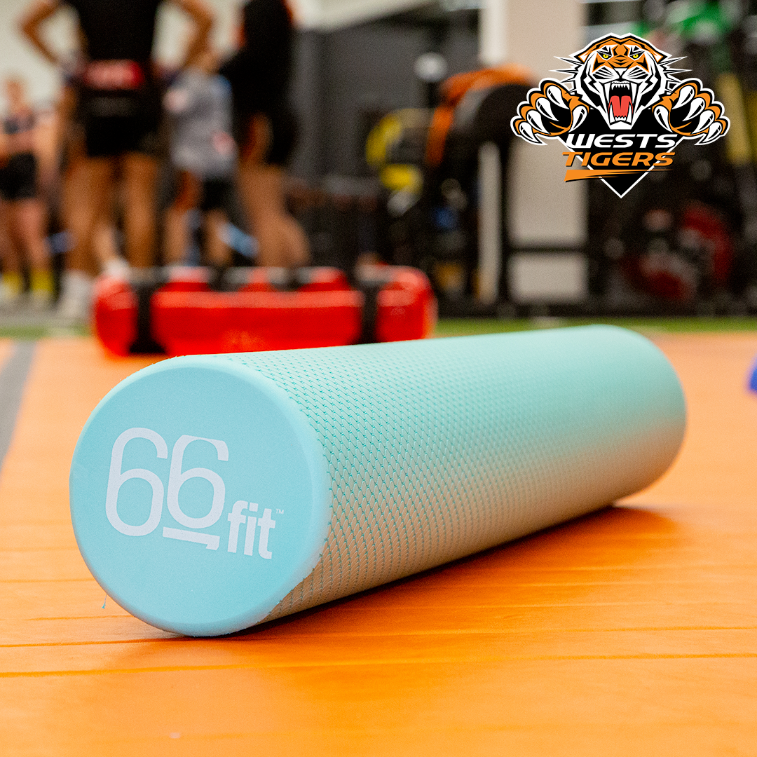 66fit Round Foam Roller With Soft Density Teal Victor Sports