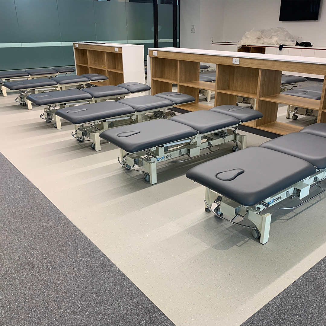AllCare Manor With Surround Bar Variable Height 3 Section Table - Blue