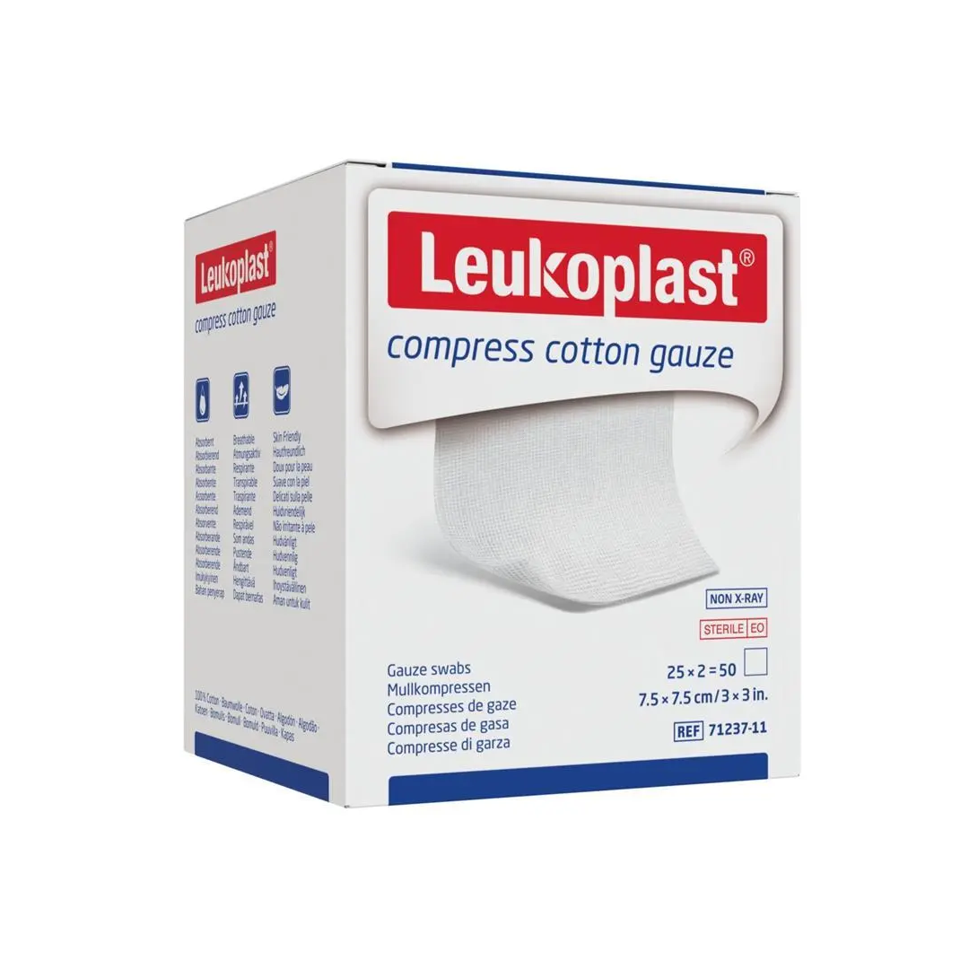 Leukoplast Compress Cotton Gauze 7.5cm x 7.5cm