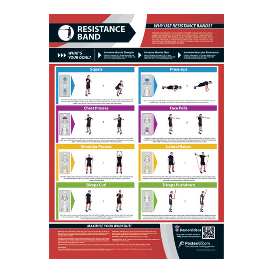 Gym Chart Resistance Band Victor Sports