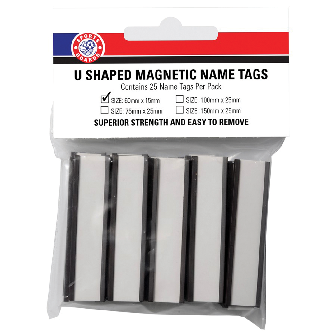 U Shaped Magnetic Name Tags - Pack of 25