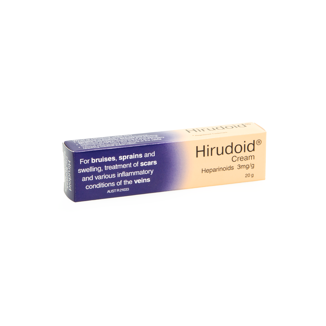 Hirudoid Cream packaging on a white background