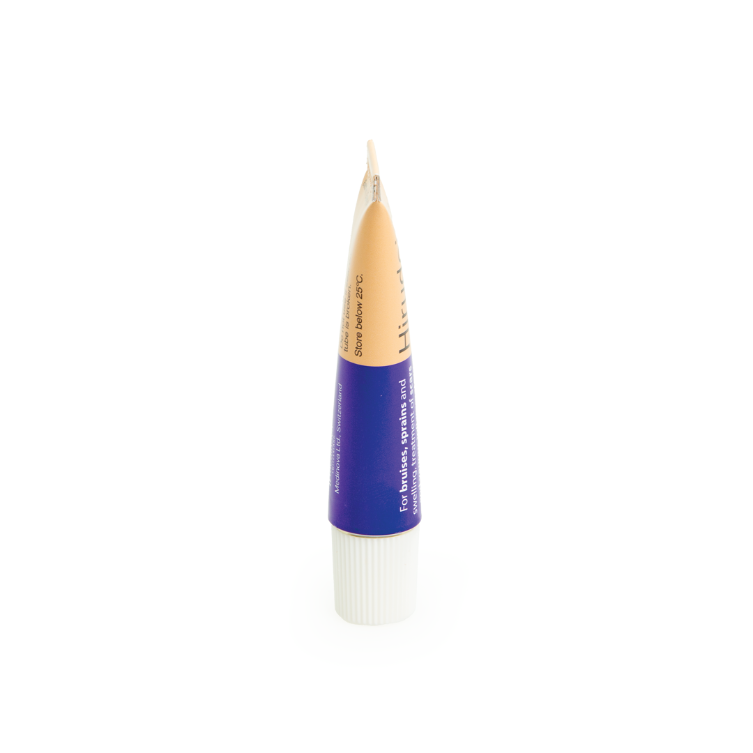 Tube of Hirudoid Cream on a white background