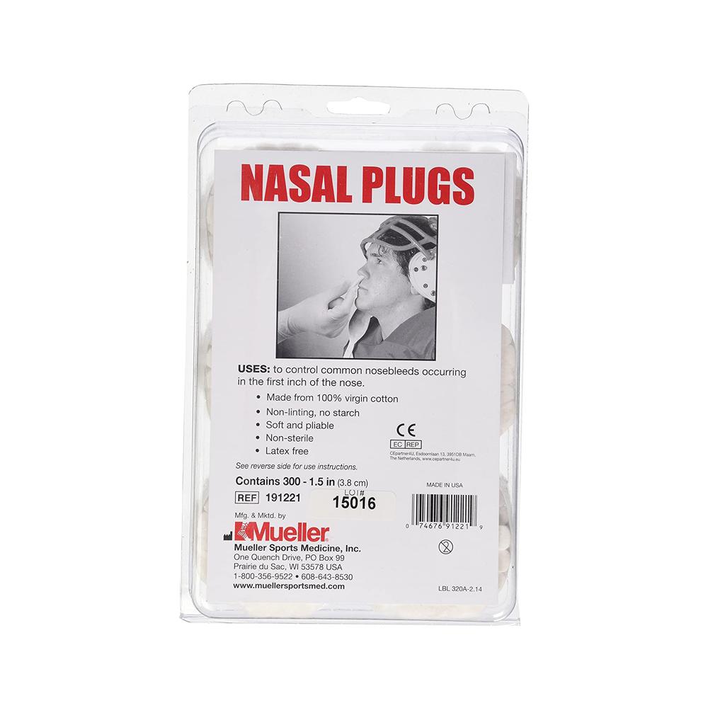 Mueller Cotton Nasal Plugs - Pack of 300