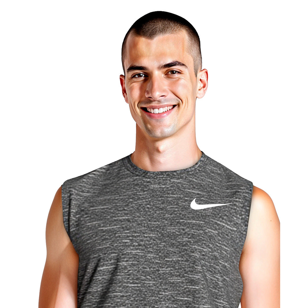 Nike Swim Men's Heather Sleeveless Hydroguard Top - Black