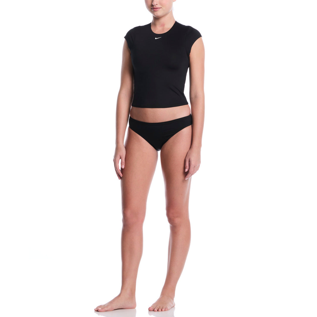 Nike Swim Women's Cap Sleeve Swim Top - Black