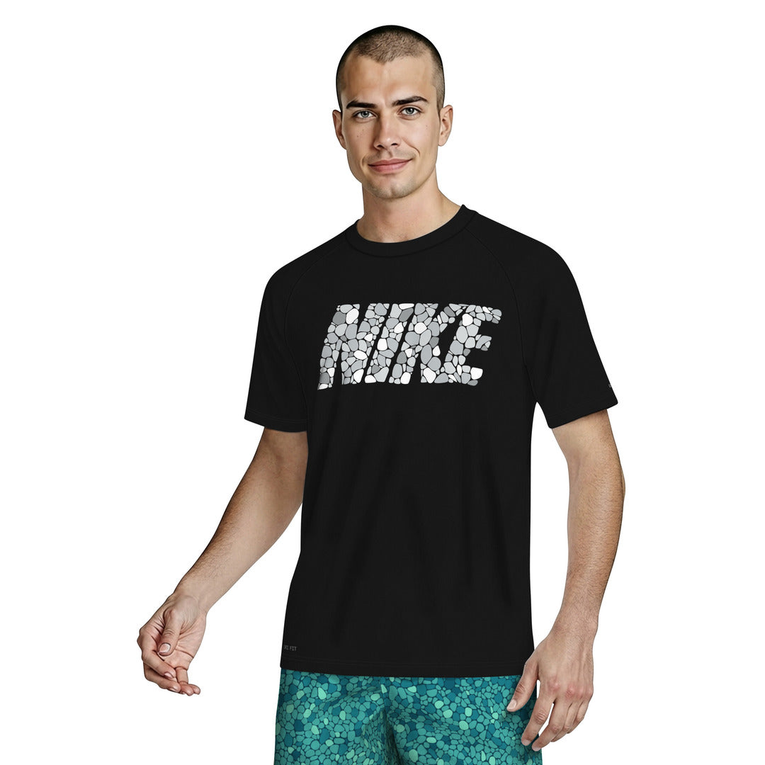 Nike Swim Men's Dri-FIT Short Sleeve Hydroguard Top (NESSG560) - Black
