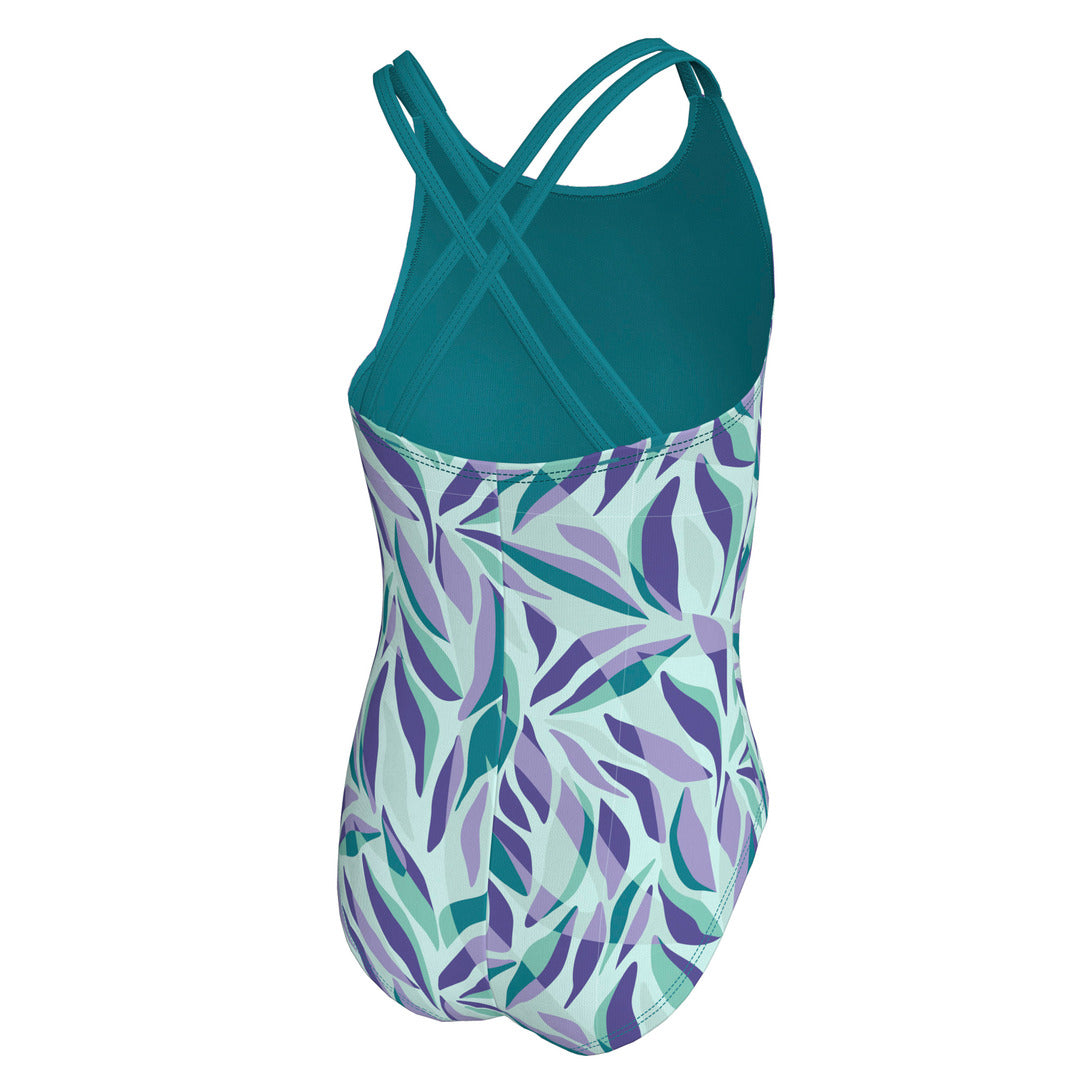 Nike Swim Girls' Spiderback One-Piece Swimsuit - Energy