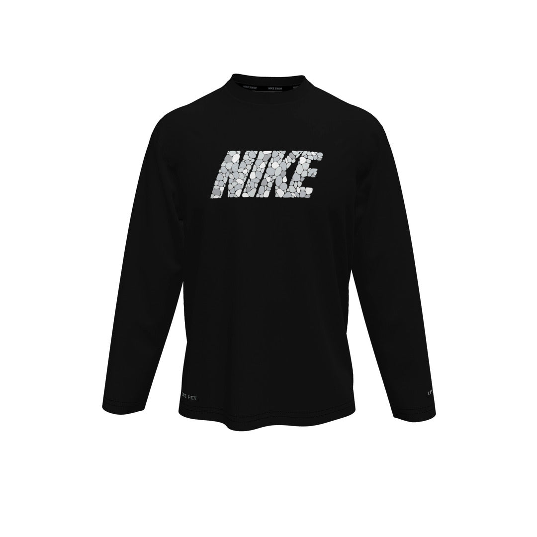 Nike Swim Boys' Long Sleeve Hydroguard Top - Black