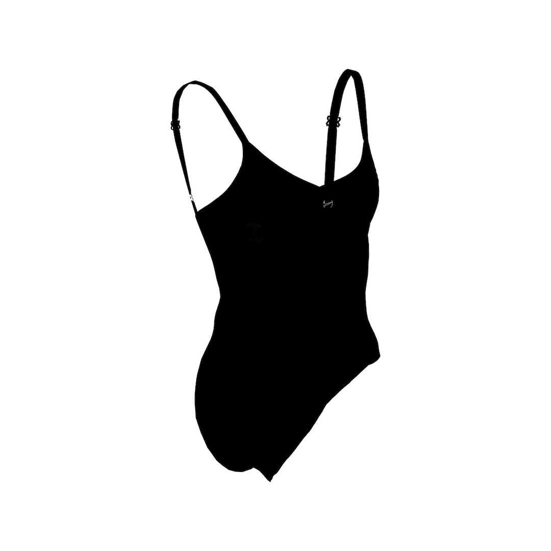 Black swimsuit on a white background