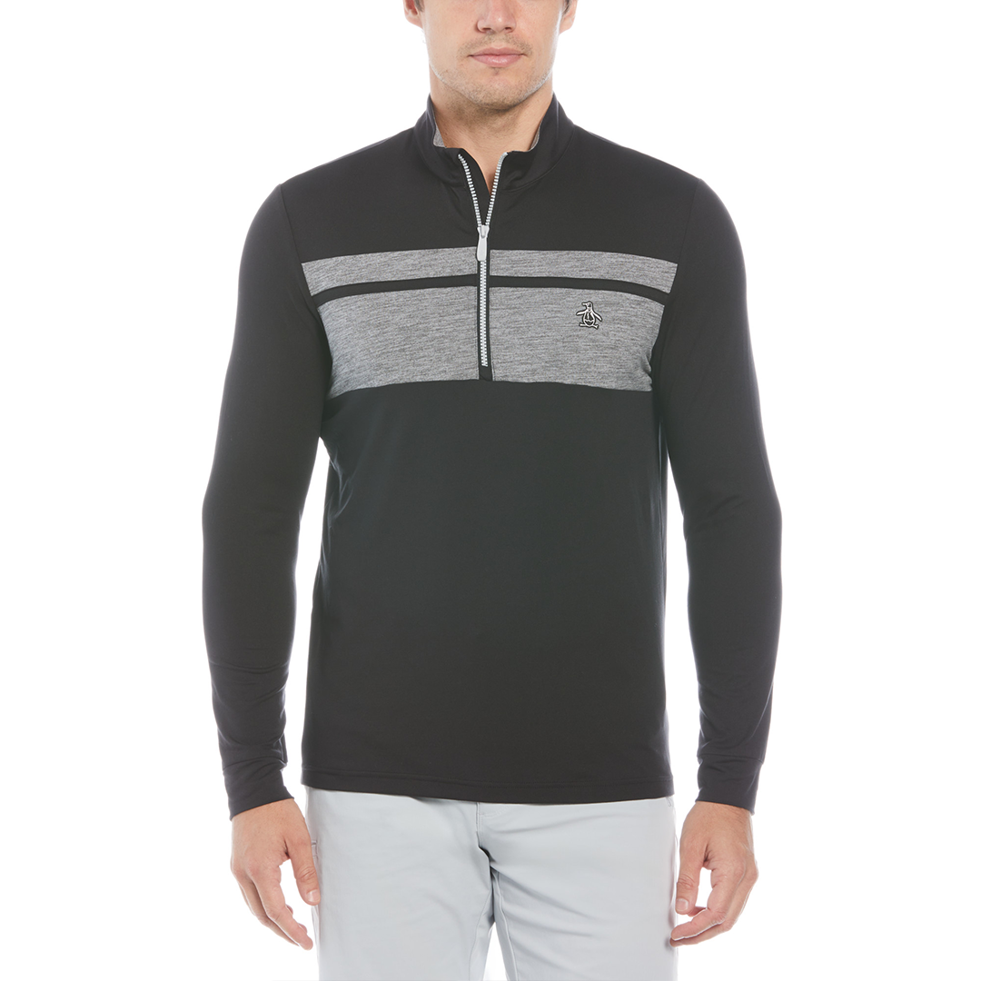 Original Penguin LT Weight 1/4 Zip Heritage Block Pullover Outerwear