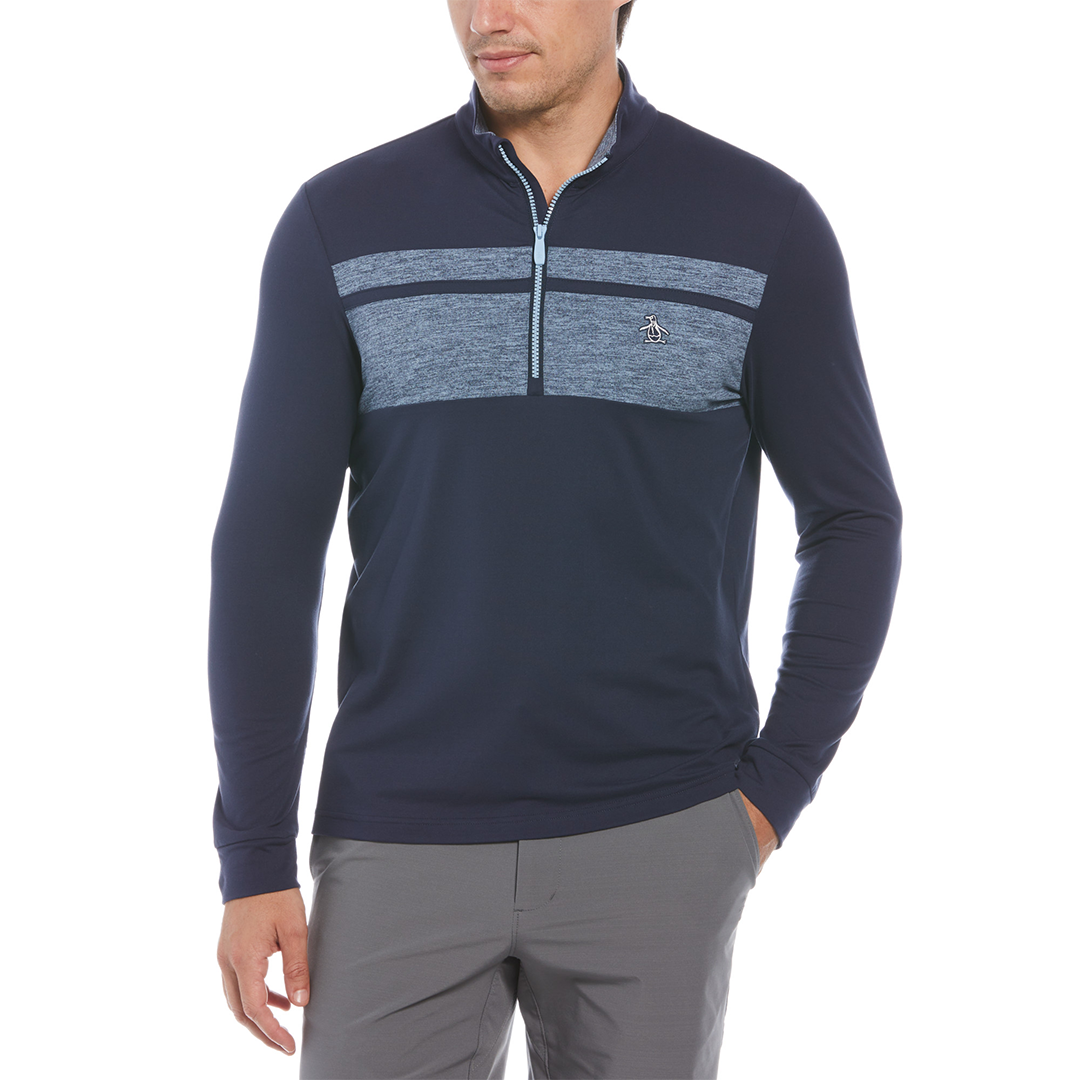Original Penguin LT Weight 1/4 Zip Heritage Block Pullover Outerwear