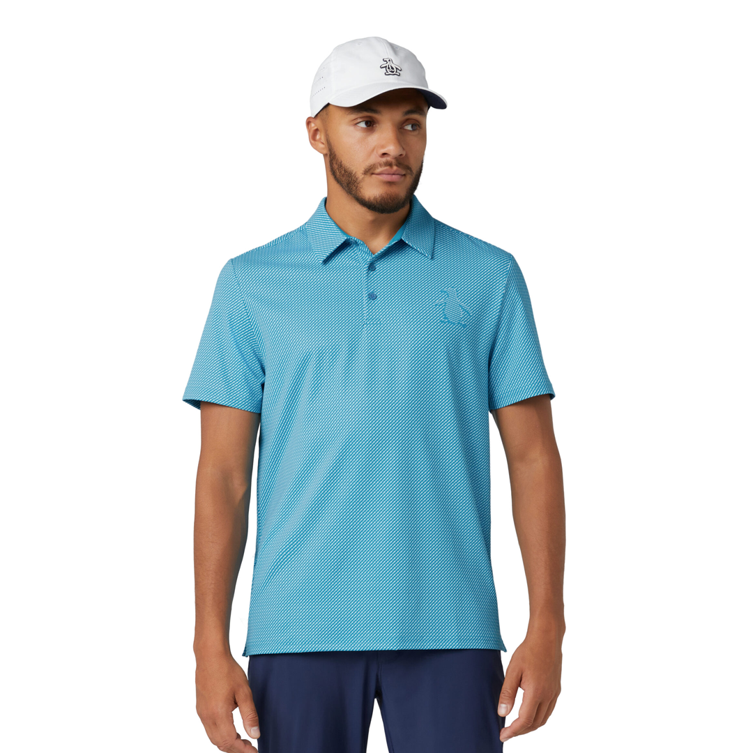 Original Penguin Dimensional Pete Tee Twill Print - Caribbean Sea