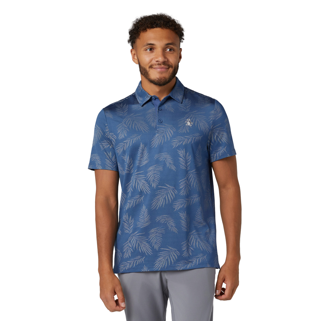 Original Penguin All Over YD Botanical Jacquard Polo - Navy