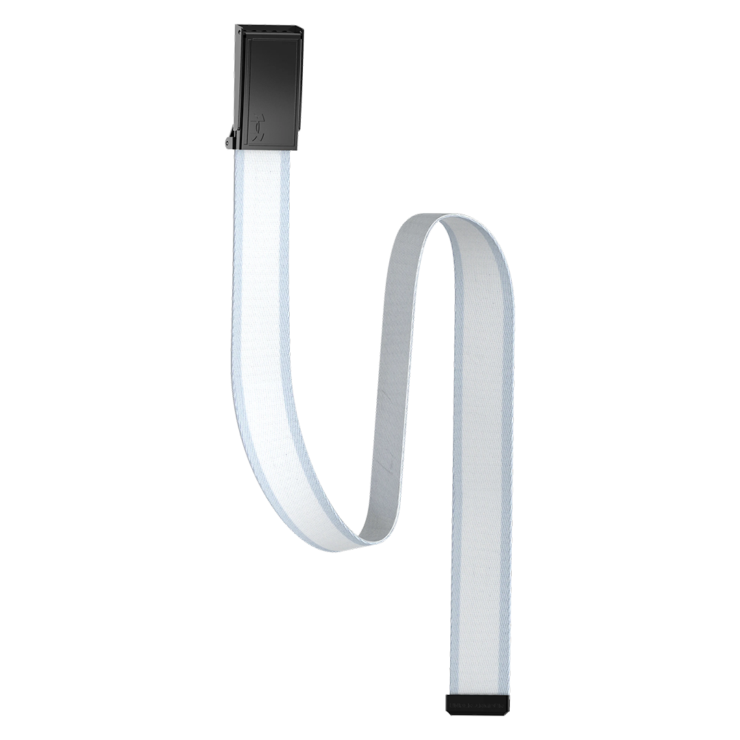 Black belt with a clip on a white background