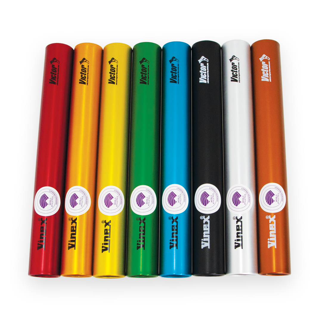 VATHRBSJ Victor Aluminium Relay Baton Set Junior Rainbow Main
