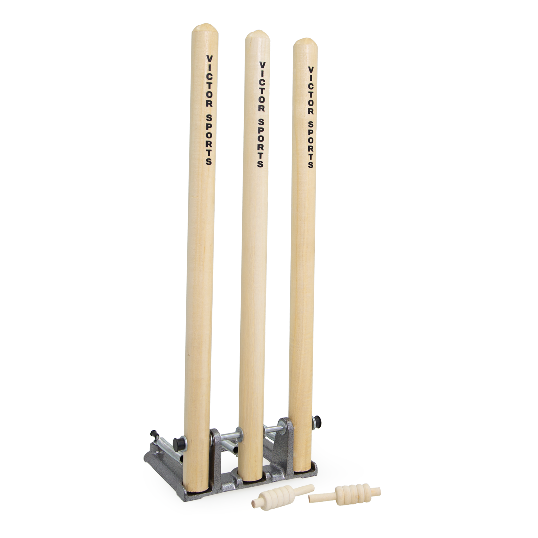 Spring Loaded Stump Victor Cricket Stumps Wood Spring Loaded - Victor Sports