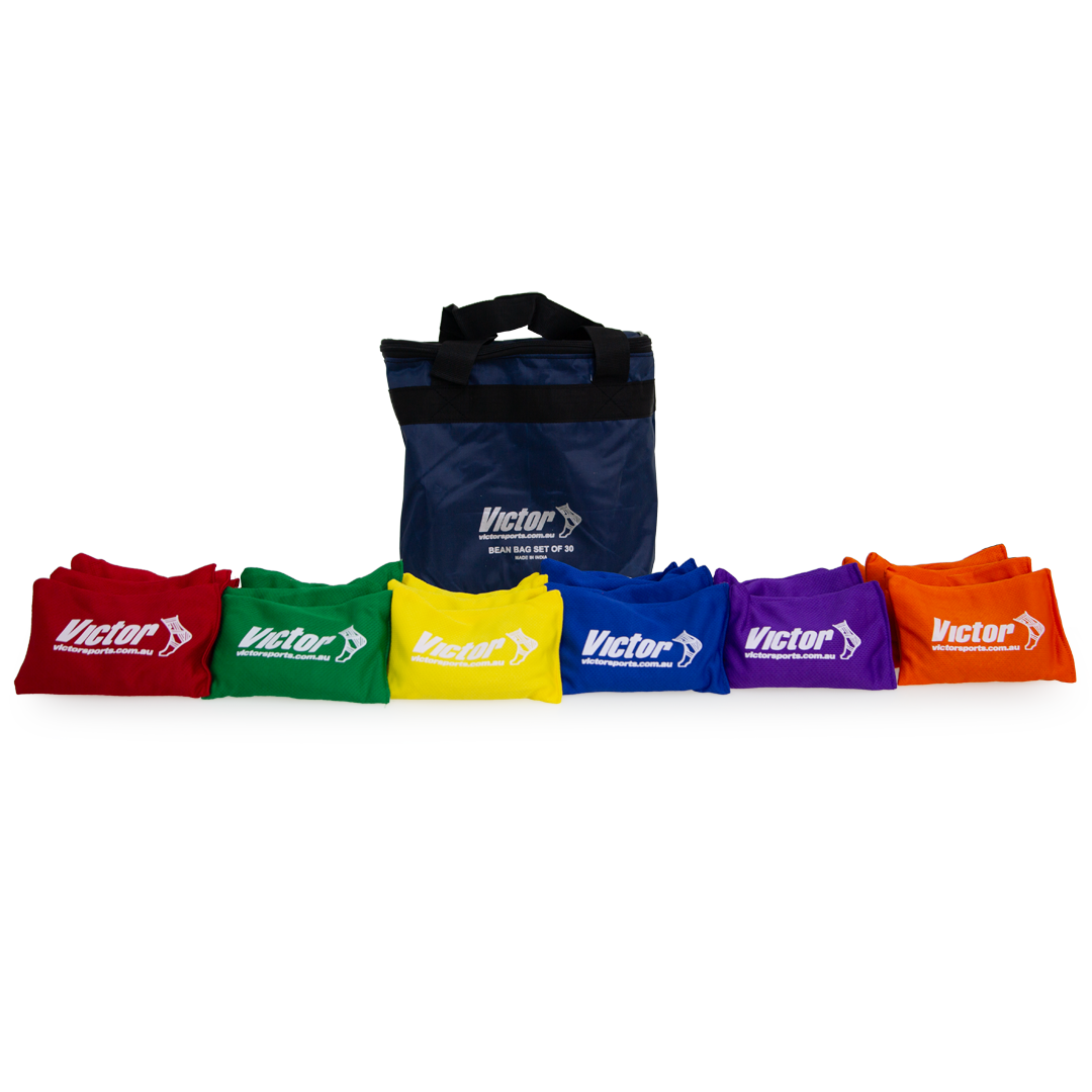 VFGBBS30 Victor Bean Bag Set 30 Red Yellow Orange Green Blue Purple Bean Bag Sacks Main