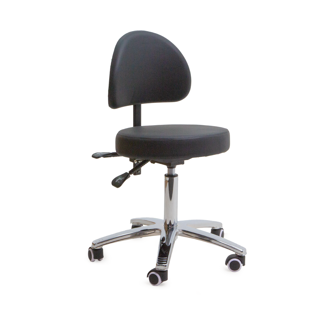 VICSTOOLRBRBK Victor Stool Round with Backrest Black Main