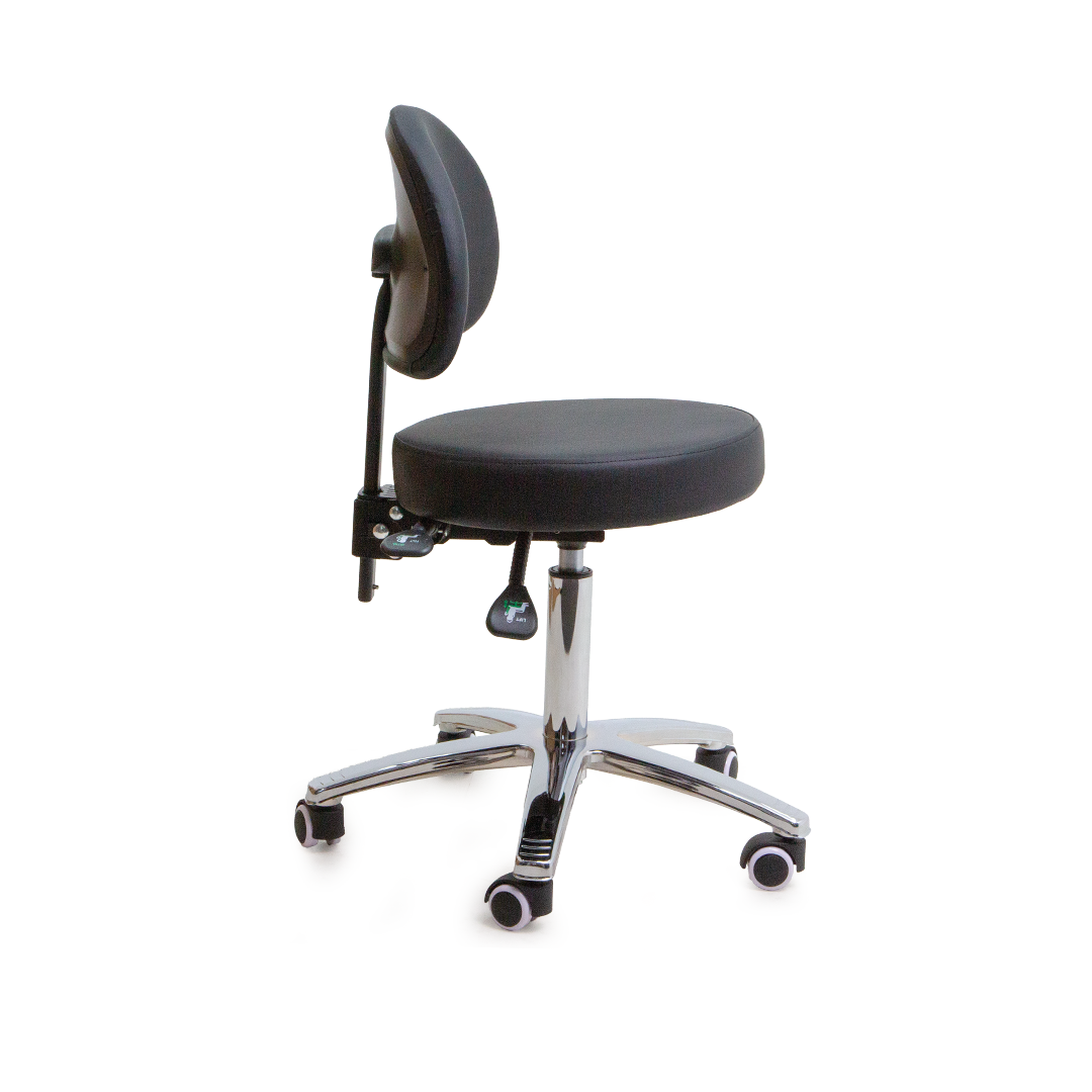 VICSTOOLRBRBK Victor Stool Round with Backrest Black Side