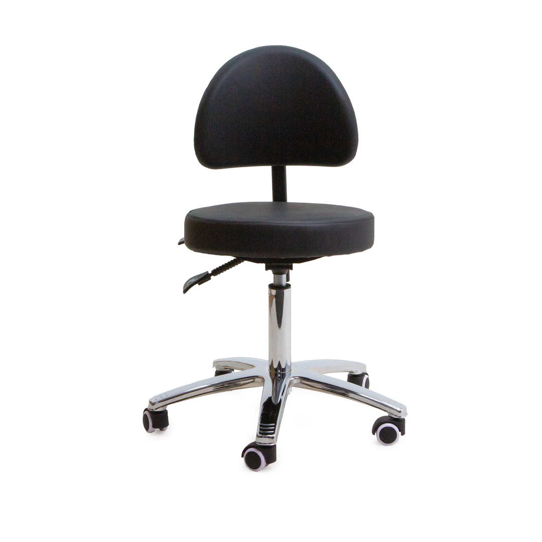 VICSTOOLRBRBK Victor Stool Round with Backrest Black Front