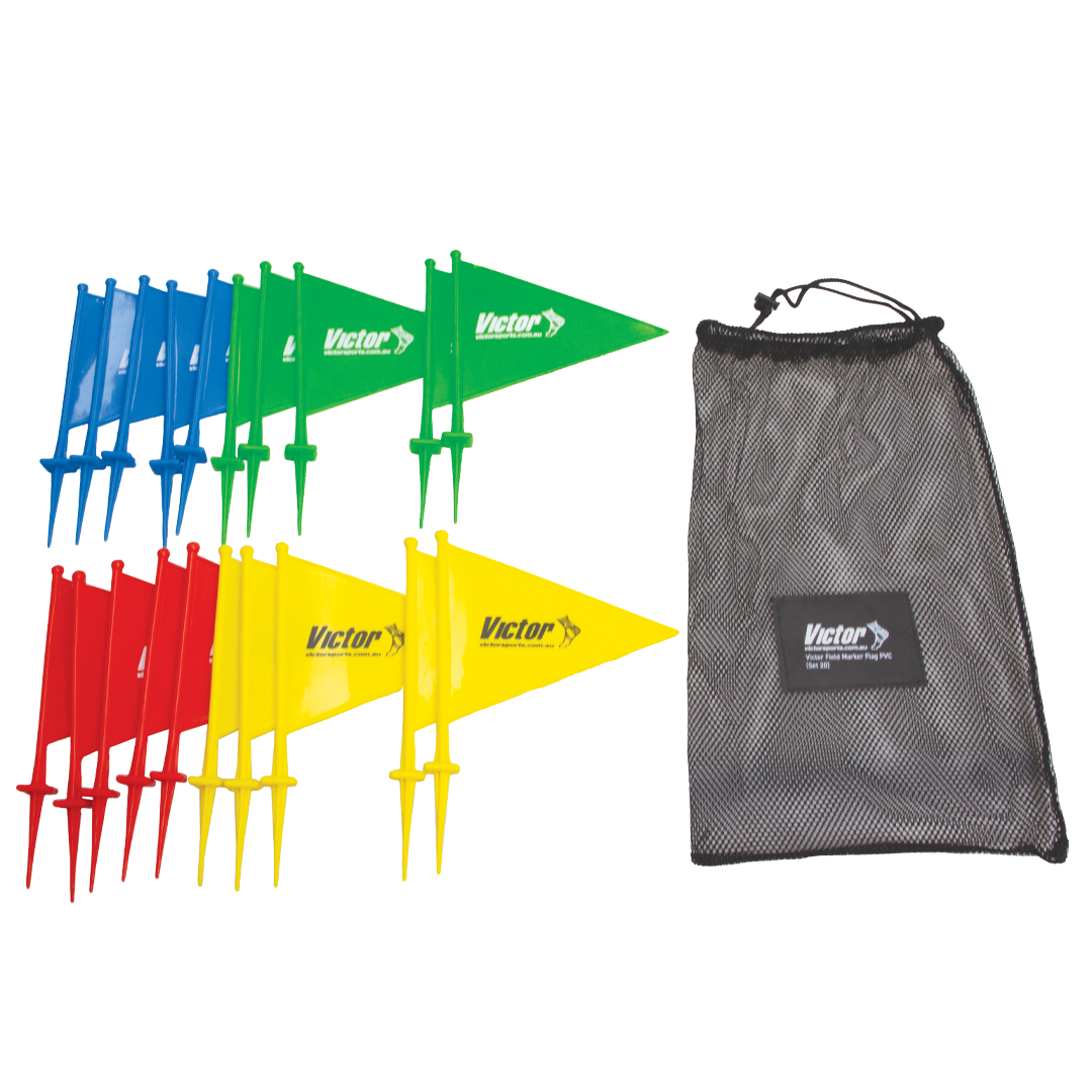 VMAFPS20 Victor Field Marker Flag PVC Set 20 Red Yellow Green Blue Main