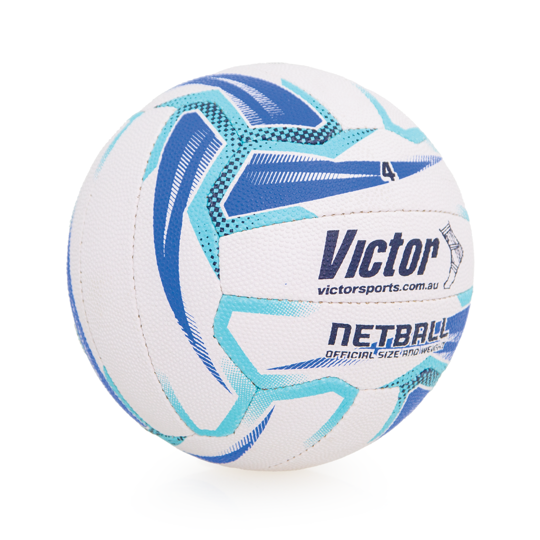 VNBPWH4 Victor Netball Pro Blue Cyan And White Main