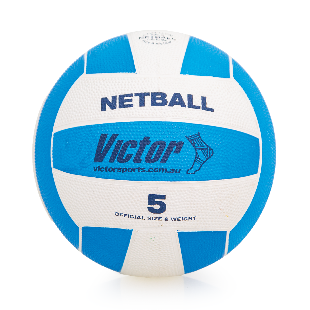 VNBR4 Victor Netball Rubber Pink And White Size 4 Main