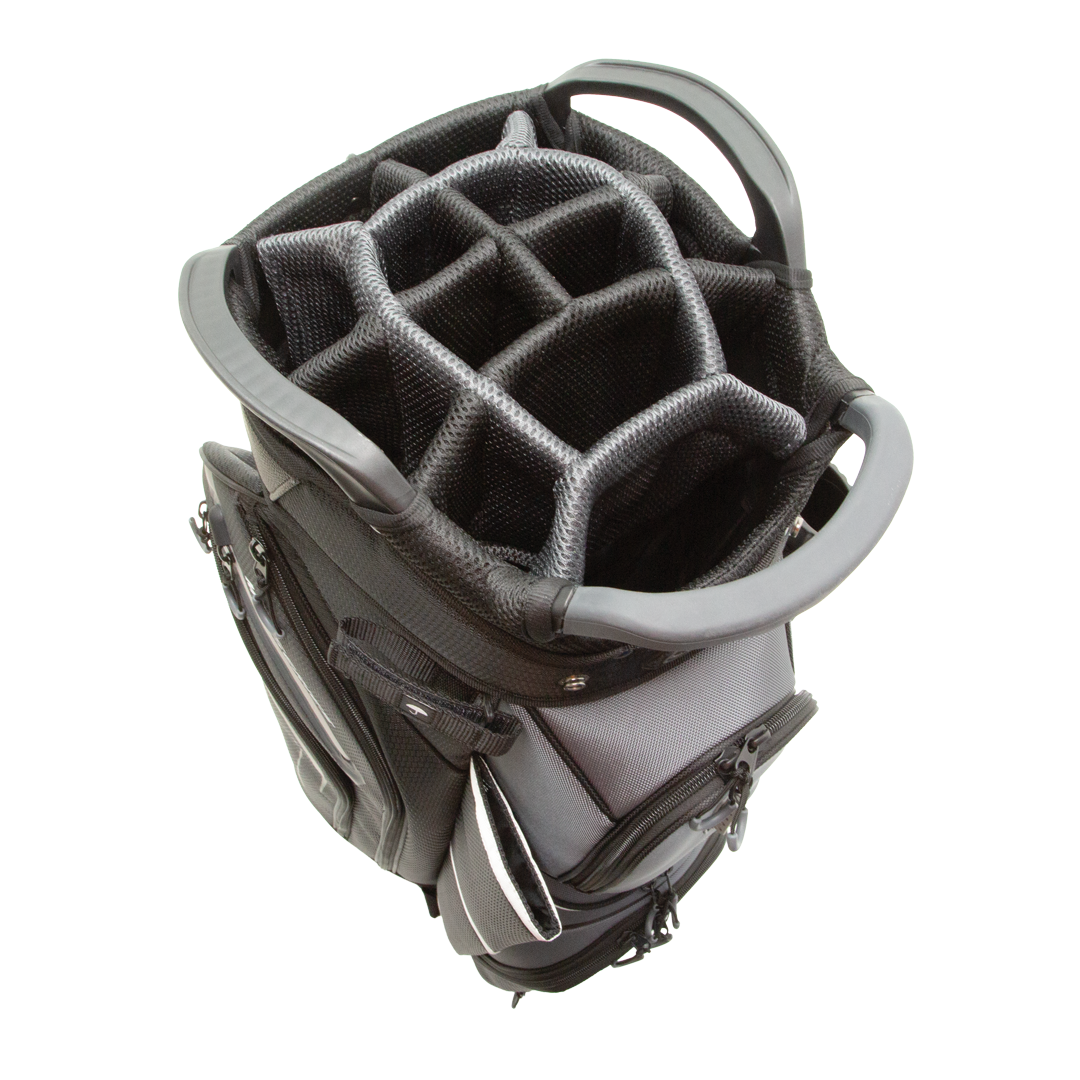 Optima Golf Bag Champion Cart Black Grey Top