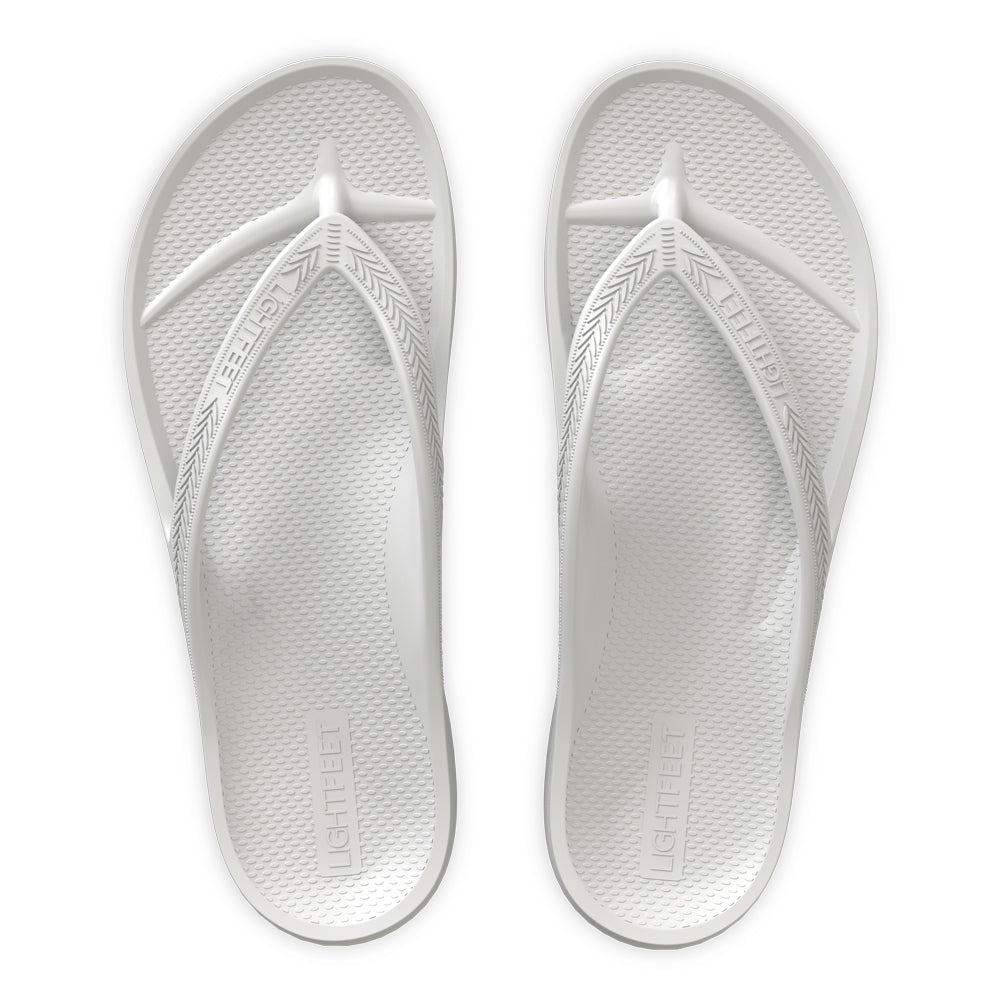 LightFeet Arch Support Flip Flops/Thongs - White