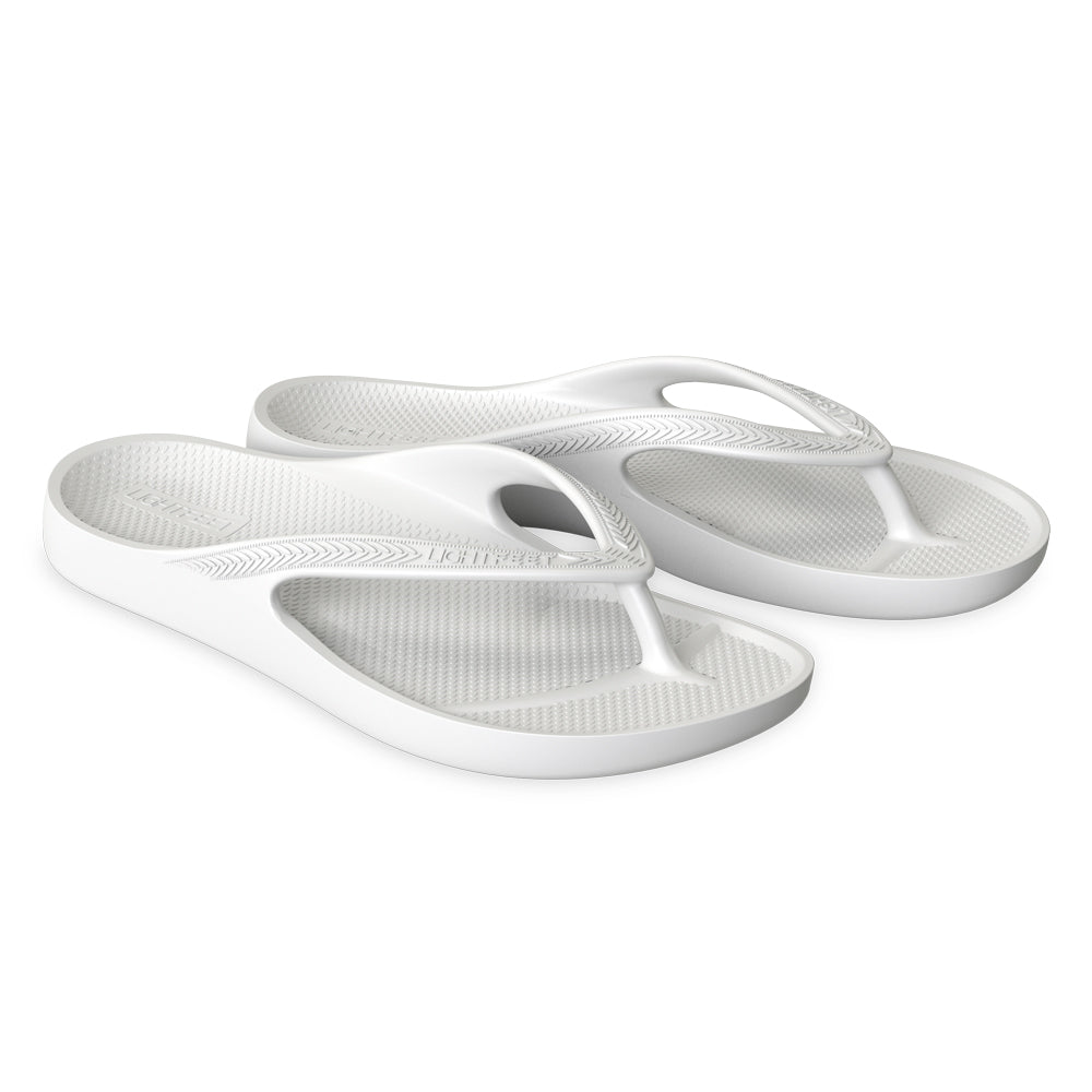 LightFeet Arch Support Flip Flops/Thongs - White